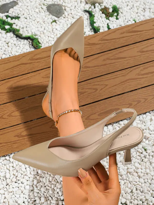 AMIRA™ - Women's Faux Leather Slingback Pumps