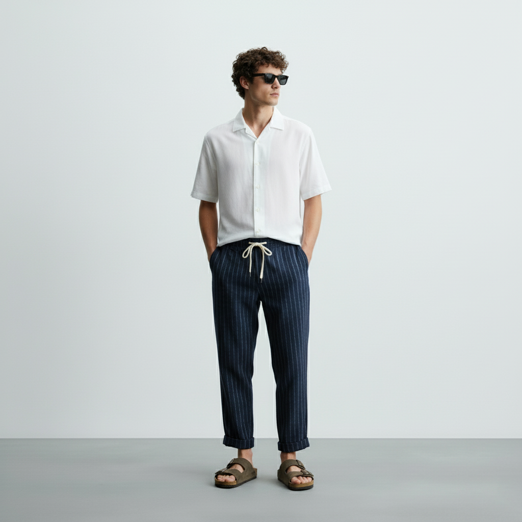 Men's Linen Pants Cassis