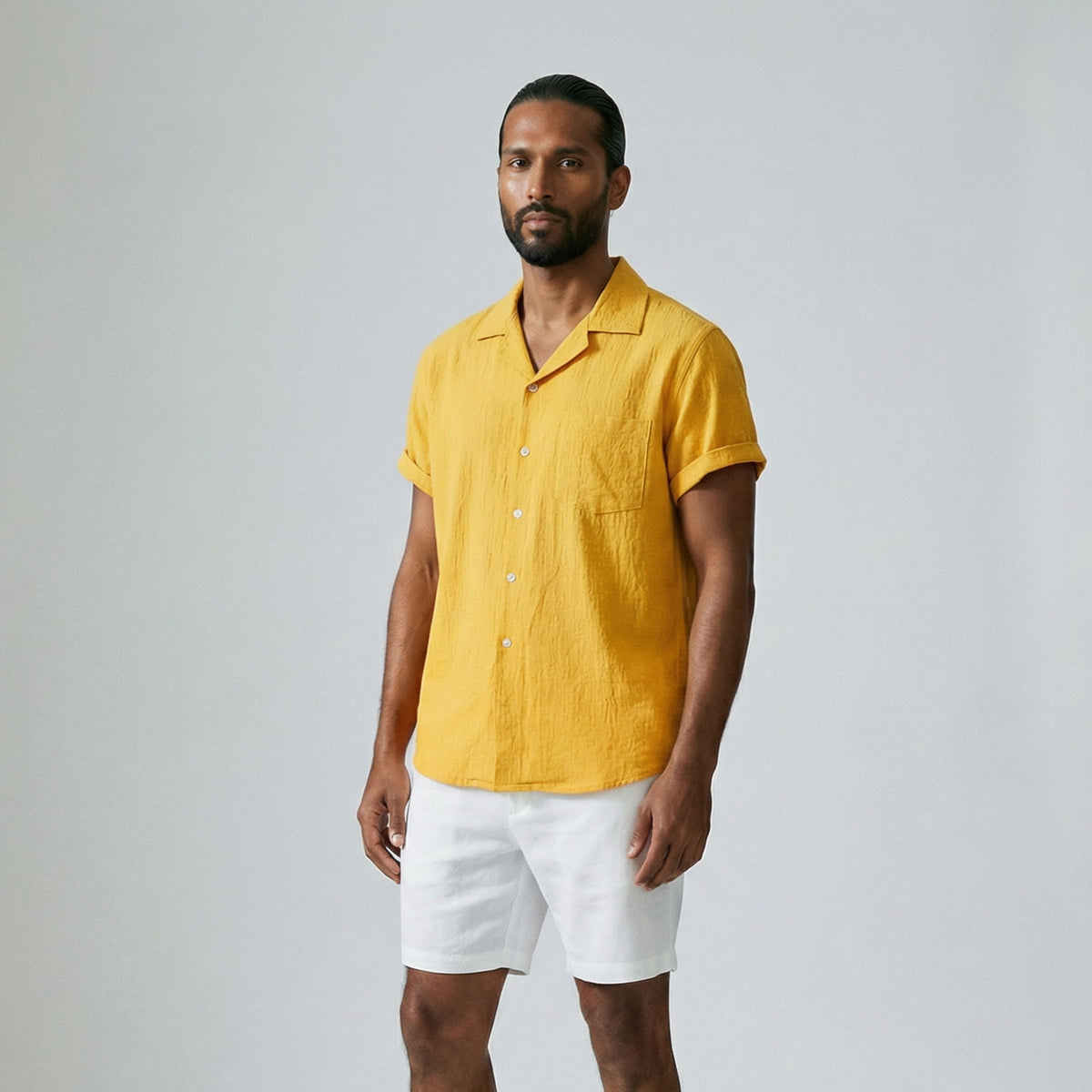 Men's Linen Tourist Collar Shirt