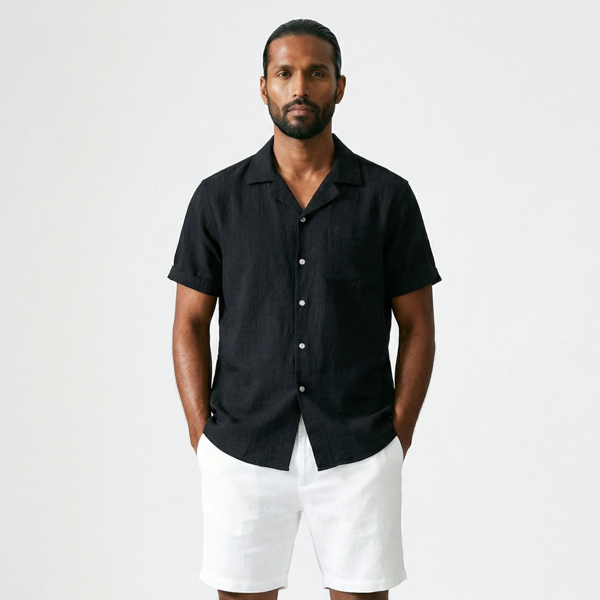 Men's Linen Tourist Collar Shirt
