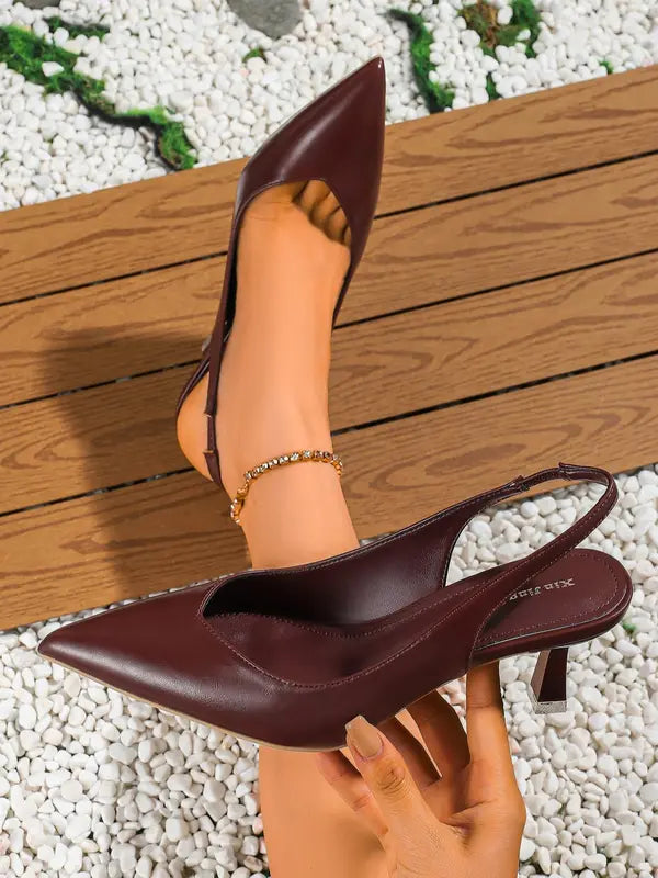 AMIRA™ - Women's Faux Leather Slingback Pumps